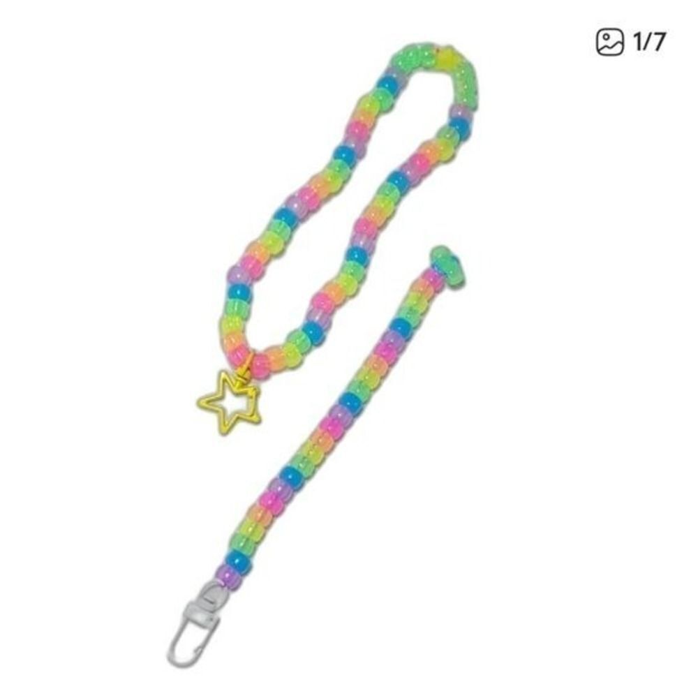 2pc rainbow glow convertible choker & removable binky cord necklace star charm - Picture 2 of 11